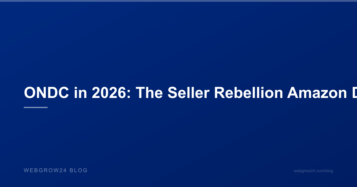 ONDC in 2026: The Seller Rebellion Amazon Didn't Expect — WebGrow24 Blog