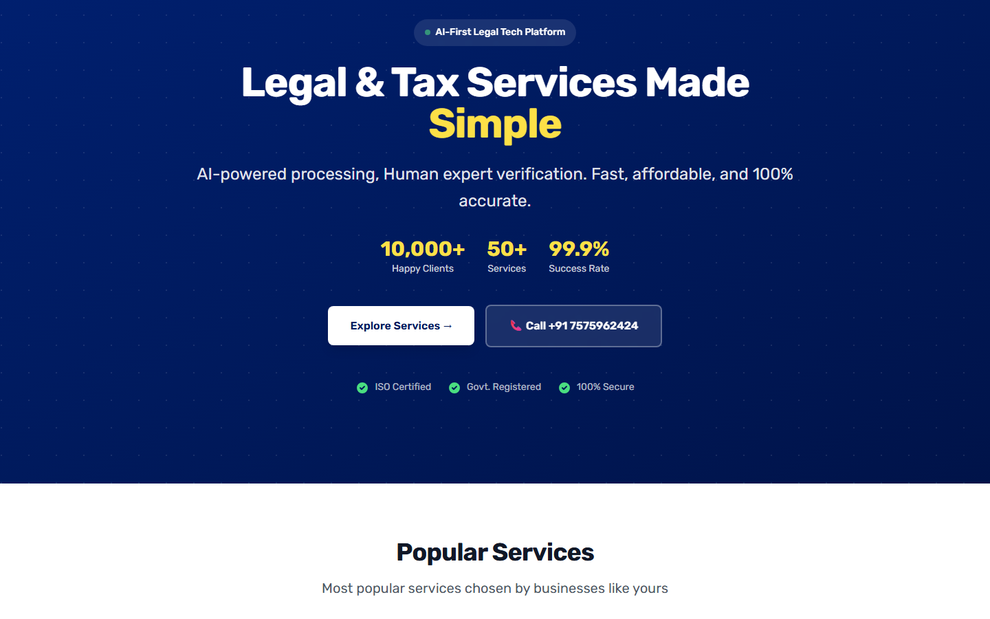FinTax24: India's First AI-Powered Legal & Tax Services Platform